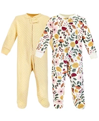 Hudson Baby Baby Girls Hudson Premium Quilted Zipper Sleep and Play One Piece