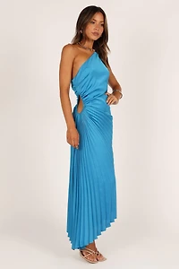 Flin Pleated One Shoulder Midi Dress