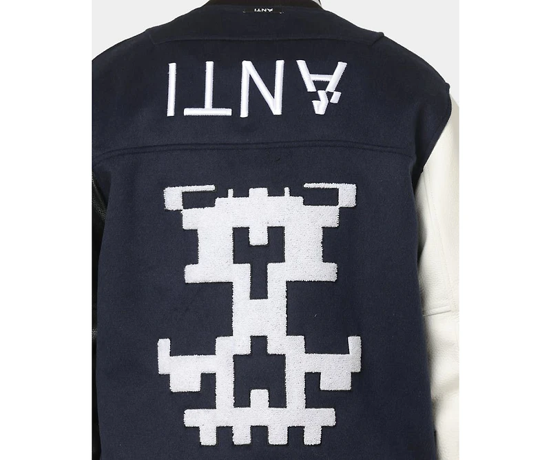 The Anti Order Mens Dead Pixel Leather Varsity Jacket