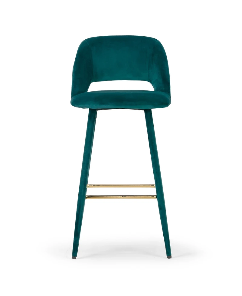 Glamour Home 29.5" Anita Velvet Barstool, Set of 2