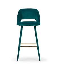 Glamour Home 29.5" Anita Velvet Barstool, Set of 2