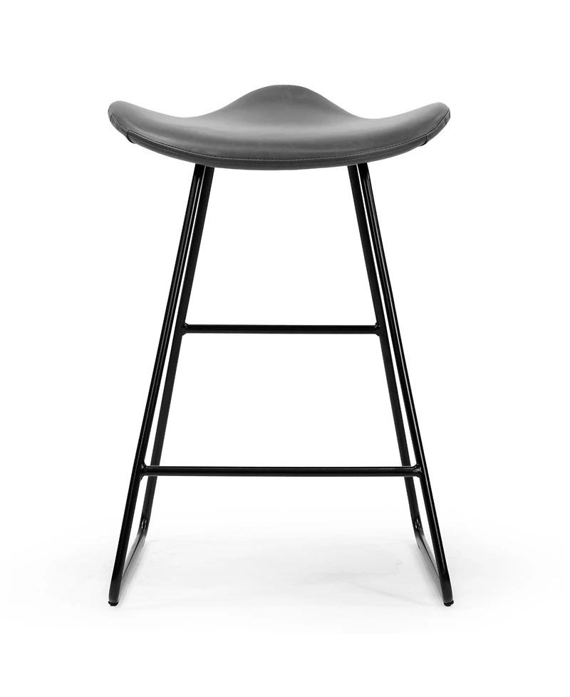 Glamour Home 24" Aoi Polyester, Metal Counter Height Stool, Set of 2