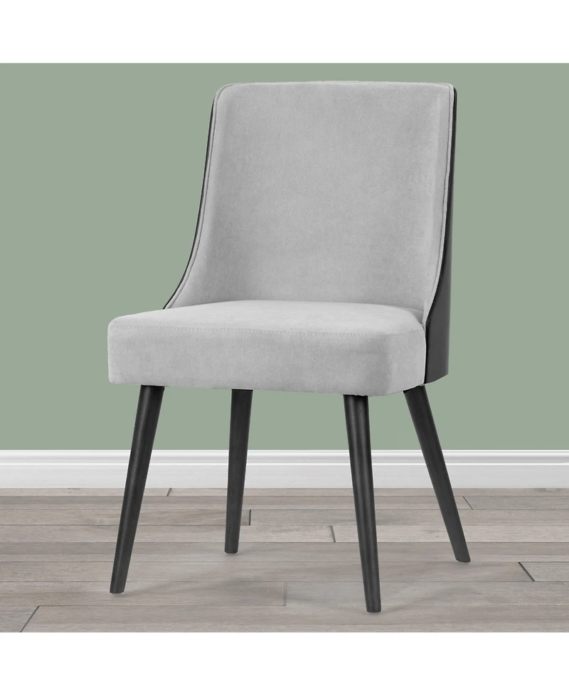 Glamour Home 33.86" Asma Rubberwood, Fabric Dining Chair, Set of 2