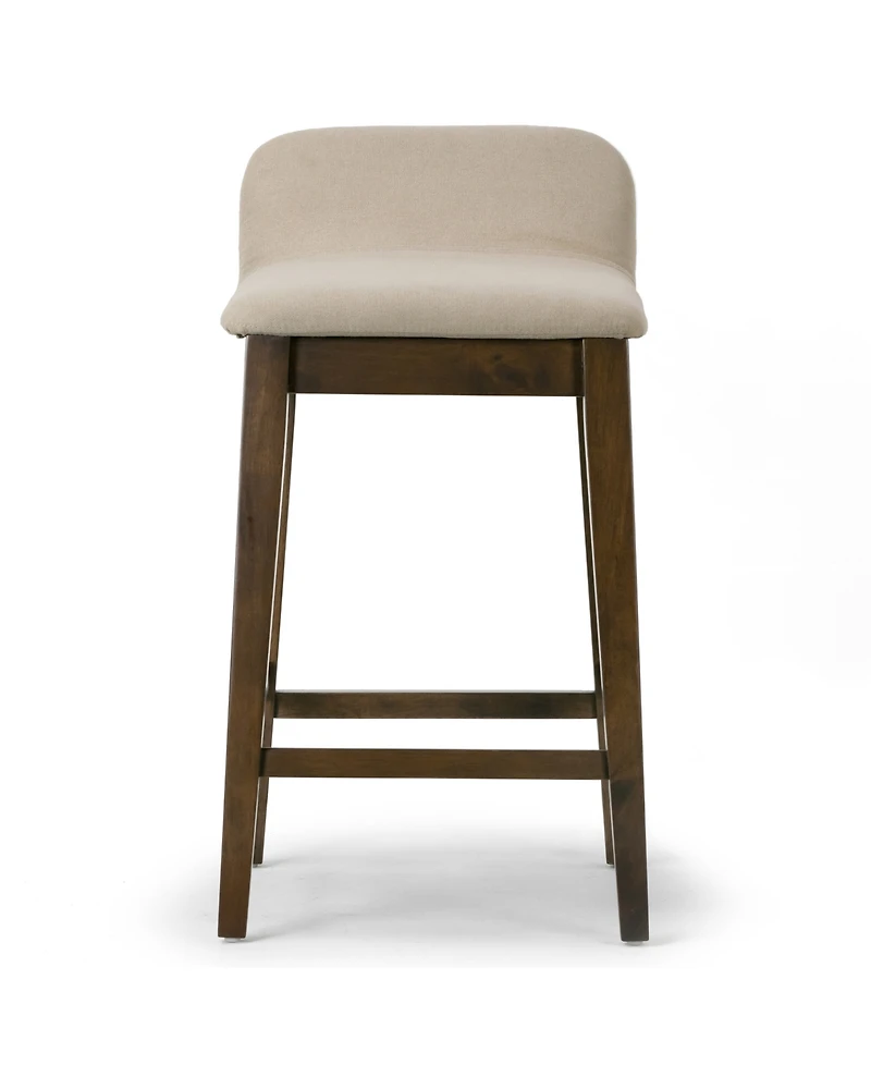Glamour Home 25" Atia Rubberwood, Fabric Counter Height Stool, Set of 2
