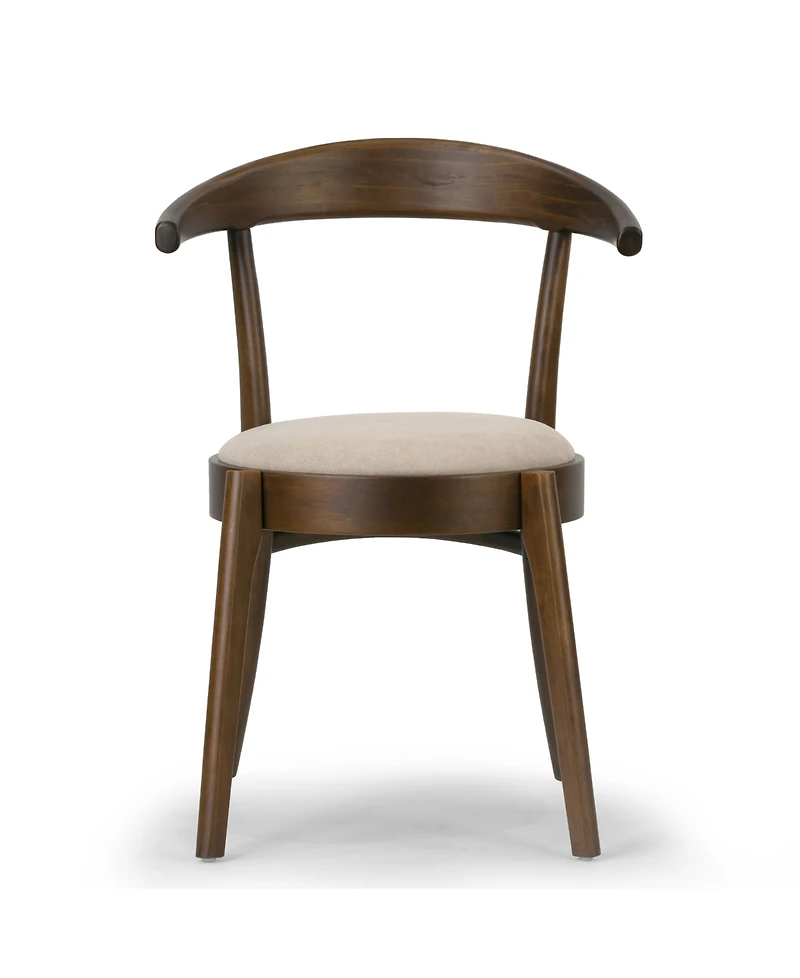 Glamour Home 29.92" Audra Rubberwood, Fabric Dining Chair, Set of 2