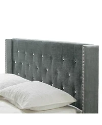 Glamour Home 47" Asali Fabric, Rubberwood Twin Bed