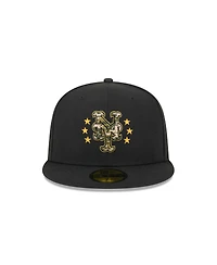 New Era Men's Black York Mets 2024 Armed Forces Day On-Field 59FIFTY Fitted Hat
