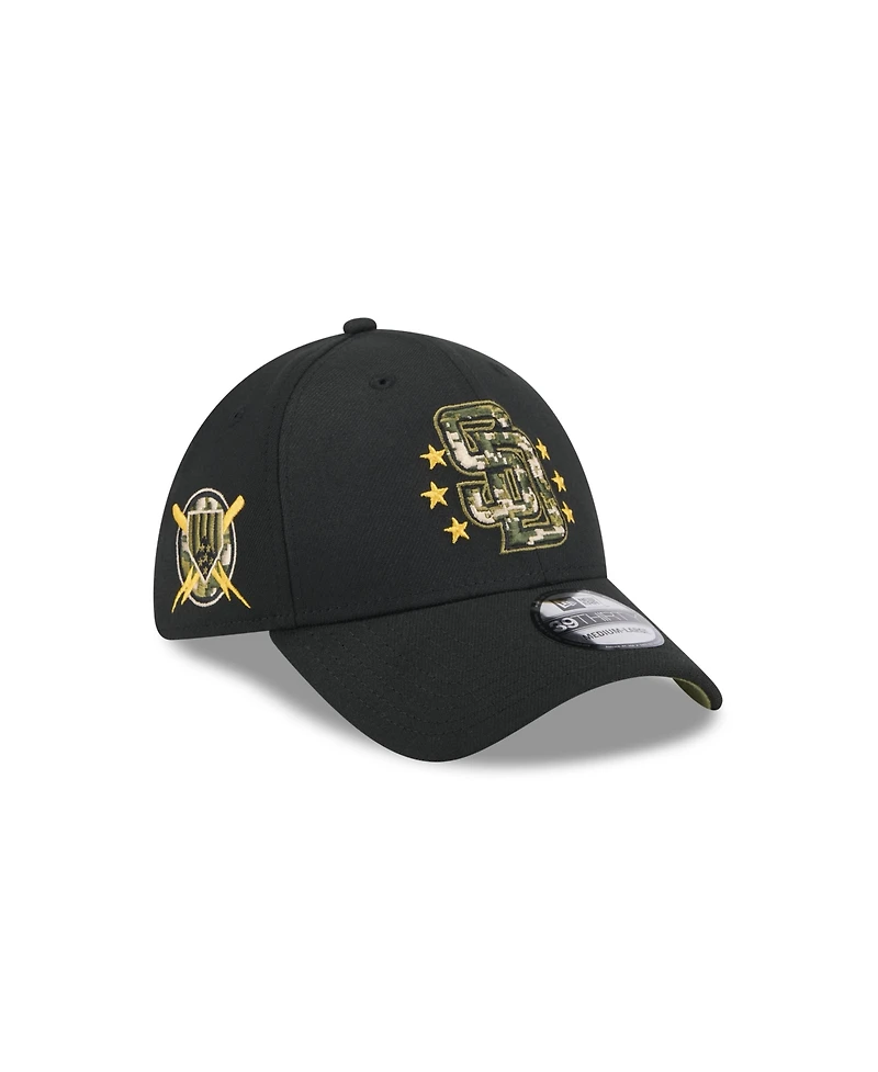 New Era Men's Black San Diego Padres 2024 Armed Forces Day 39THIRTY Flex Hat