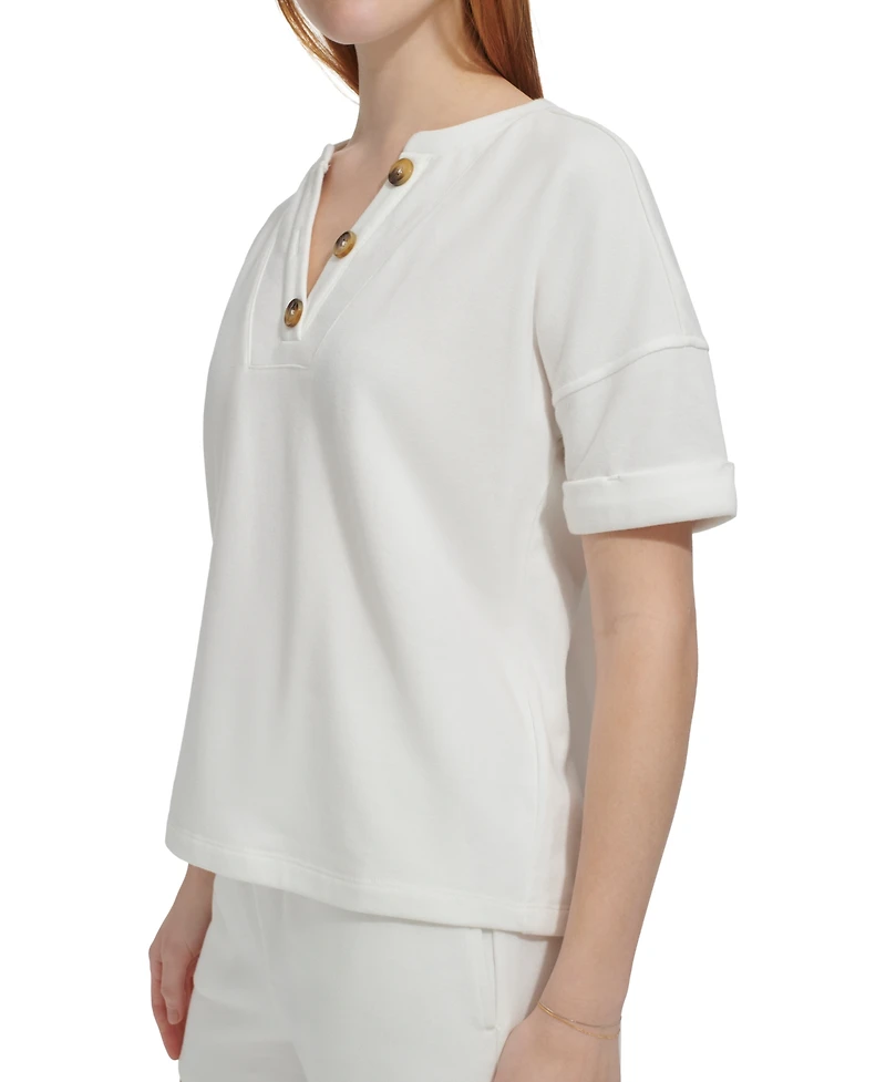 Andrew Marc Sport Women's French Terry Henley Top
