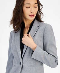 Kasper Women's Stretch Crepe One Button Blazer, Regular & Petite