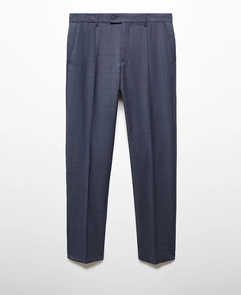 Mango Men's Pleat Detail Wool Pants