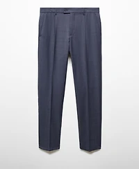 Mango Men's Pleat Detail Wool Pants