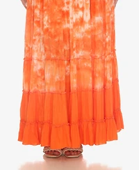 White Mark Plus Smocked Ruffle Maxi Dress