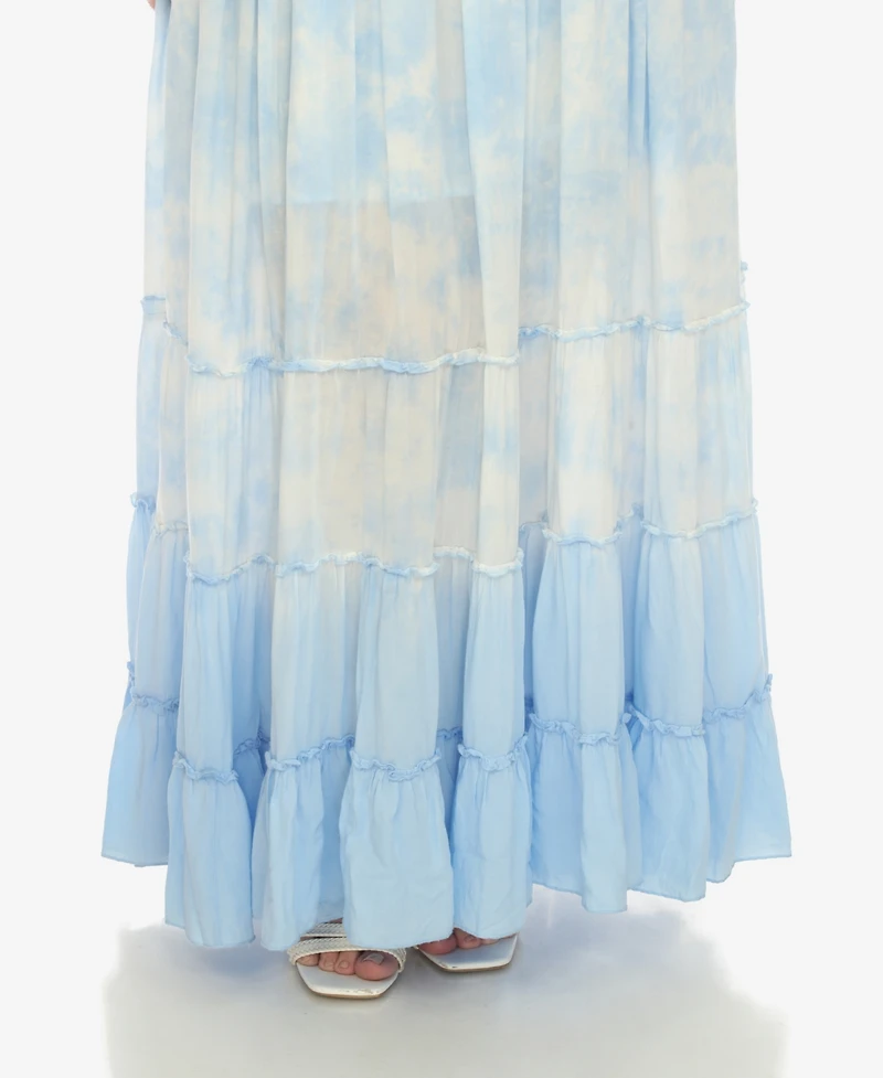 White Mark Plus Smocked Ruffle Maxi Dress
