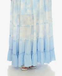 White Mark Plus Smocked Ruffle Maxi Dress