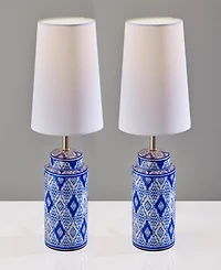 Adesso 17" Ceramic Polly Set of 2 Table Lamps