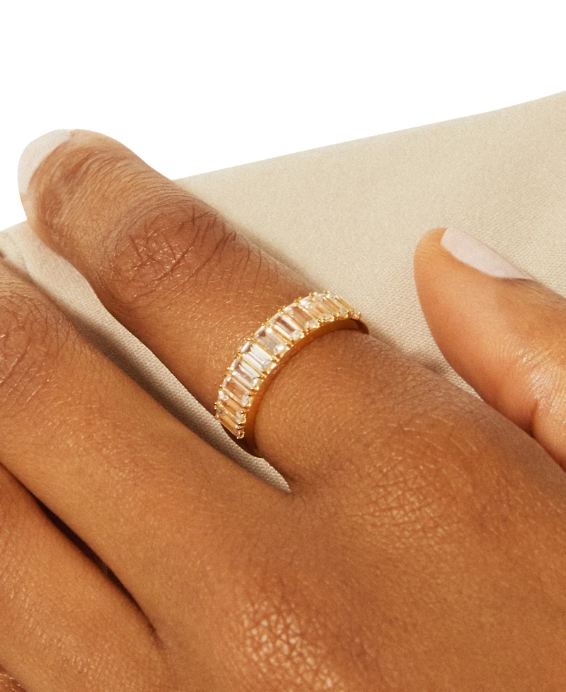 Audrey by Aurate Nano Emerald Color Baguette Ring (1 ct. t.w.) Gold Vermeil (Also White Sapphire Color, Ruby & Blue Sapphi