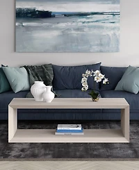 Hudson & Canal Osmond 58" Wide Rectangular Coffee Table in Alder White