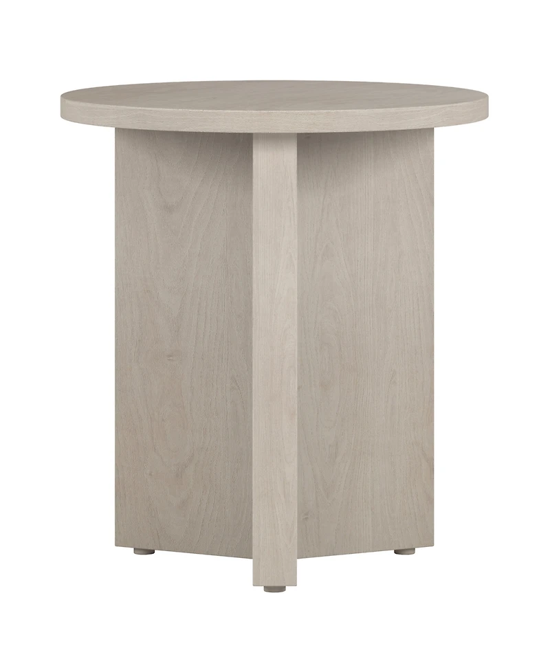 Hudson & Canal Anders 20" Wide Round Side Table in Alder White