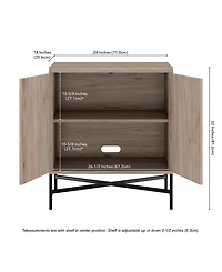 Hudson & Canal Brighton 28" Wide Rectangular Accent Cabinet in Antiqued Gray Oak