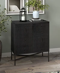 Hudson & Canal Brighton 28" Wide Rectangular Accent Cabinet in Black Grain