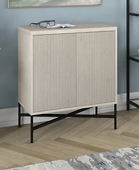 Hudson & Canal Brighton 28" Wide Rectangular Accent Cabinet in Alder White