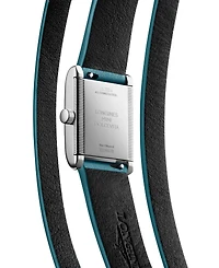 Longines Women's Swiss Mini Dolcevita Teal Three-Row Leather Strap Watch 29mm