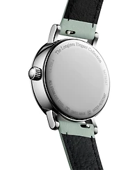 Longines Women's Swiss Elegant Moonphase Green Leather Strap Watch 30mm
