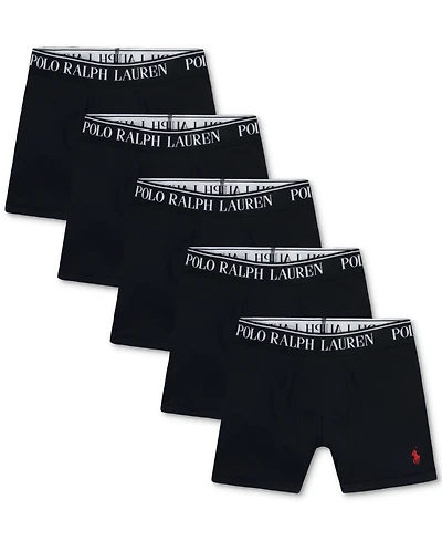 Polo Ralph Lauren Big Boys Stretch Boxer Briefs, Pack of 5