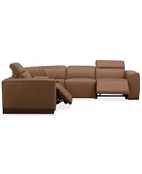 Lovro 5-Pc. Leather Sectional with 2 Power Motion Chairs & 1 Console, Created for Macy's