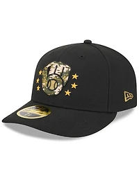 New Era Men's Black Milwaukee Brewers 2024 Armed Forces Day Low Profile 59FIFTY Fitted Hat