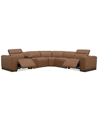 Lovro -Pc. Leather Sectional with 2 Power Motion Chairs & 1 Console