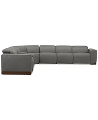 Lovro -Pc. Leather Sectional with Power Motion Chairs & 1 Console