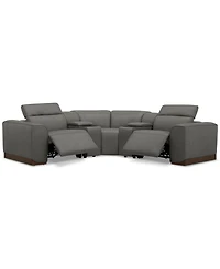 Lovro 5-Pc. Leather Sofa with 2 Power Motion Chairs & Consoles, Created for Macy's