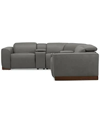 Lovro 5-Pc. Leather Sofa with 2 Power Motion Chairs & Consoles, Created for Macy's