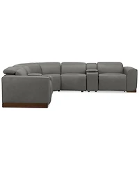 Lovro 7-Pc. Leather Sectional with 3 Power Motion Chairs & 2 Consoles, Created for Macy's