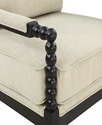 Office Star Eliza Brown Spindle Chair with Linen Fabric