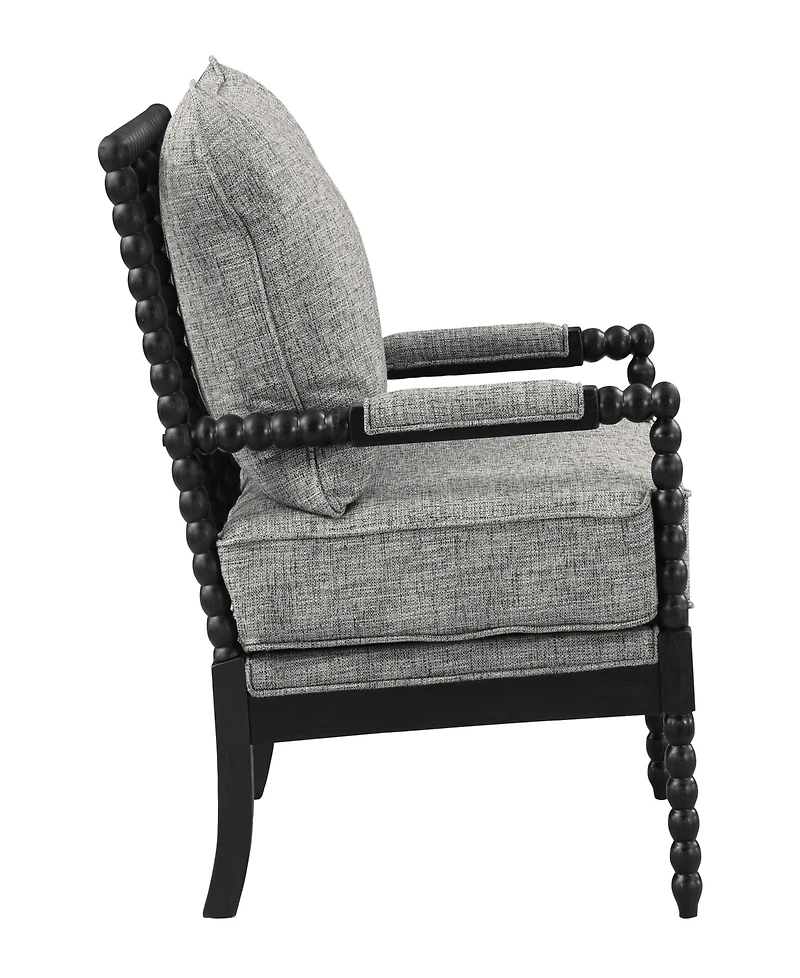 Office Star Eliza Black Spindle Chair with Graphite Fabric