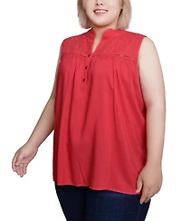 Ny Collection Plus Sleeveless Yoked Blouse
