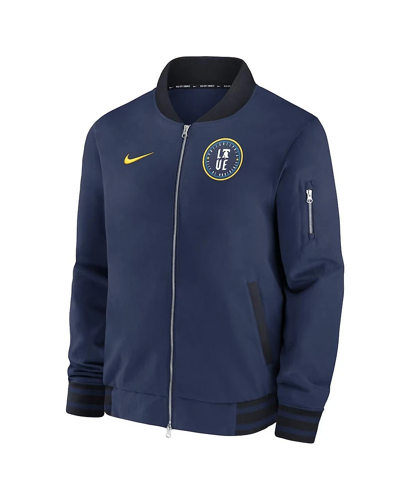 Nike Men's Navy Philadelphia Phillies 2024 City Connect Authentic Collection Game Time Full-Zip Bomber Jacket