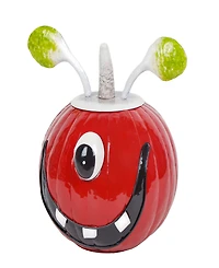 National Tree Company 11" Halloween Decoration, Single Eye Metal Pumpkin with Gloss Finish, Red