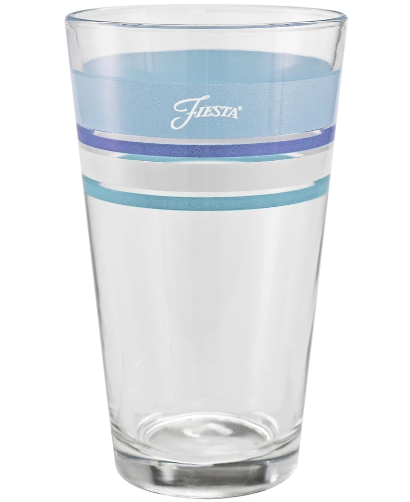 Fiesta Coastal Blues Edgeline 16-Ounce Tapered Cooler Glass Set of 4