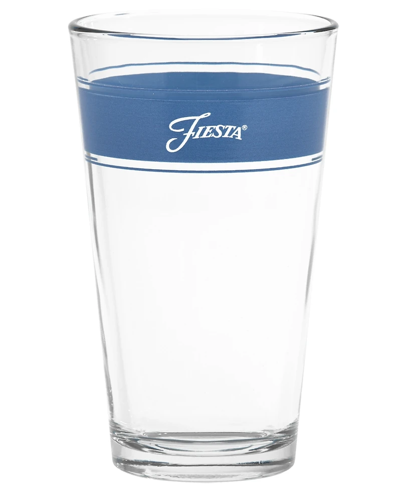 Fiesta Coastal Blues Frame 16-Ounce Tapered Cooler Glass Set of 4
