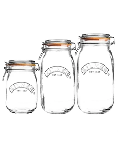 Kilner Set of 3 Round Clip Top Jars