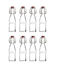 Kilner Set of 8 Square Clip Top Bottles