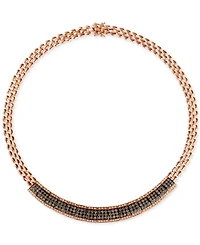 Le Vian Chocolate Diamond & Vanilla Diamond Cluster 17" Collar Necklace (6-1/4 ct. t.w.) in 14k Rose Gold