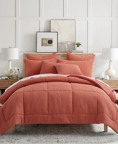 Levtex Mills Waffle Textured 3-Pc. Duvet Cover Set, Full/Queen