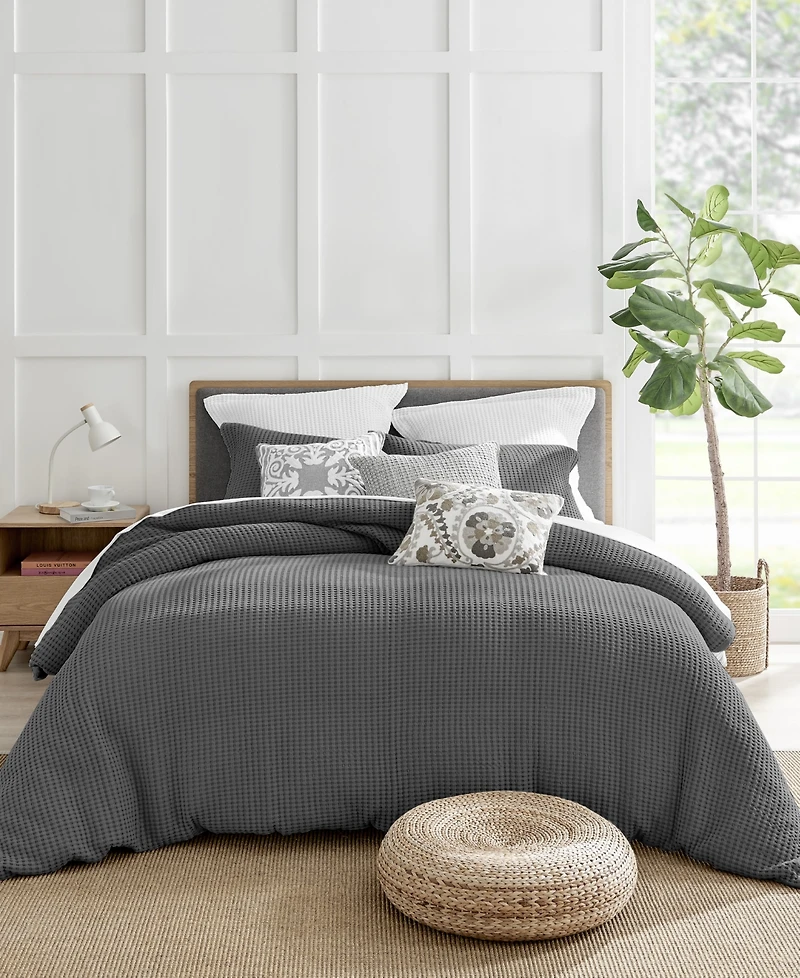 Levtex Mills Waffle Textured 3-Pc. Duvet Cover Set, Full/Queen
