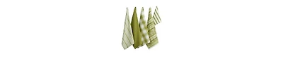 Design Imports Assorted Pattern, Kitchen Collection, Dishtowels Dishcloth, Parsley Green, 5 Piece
