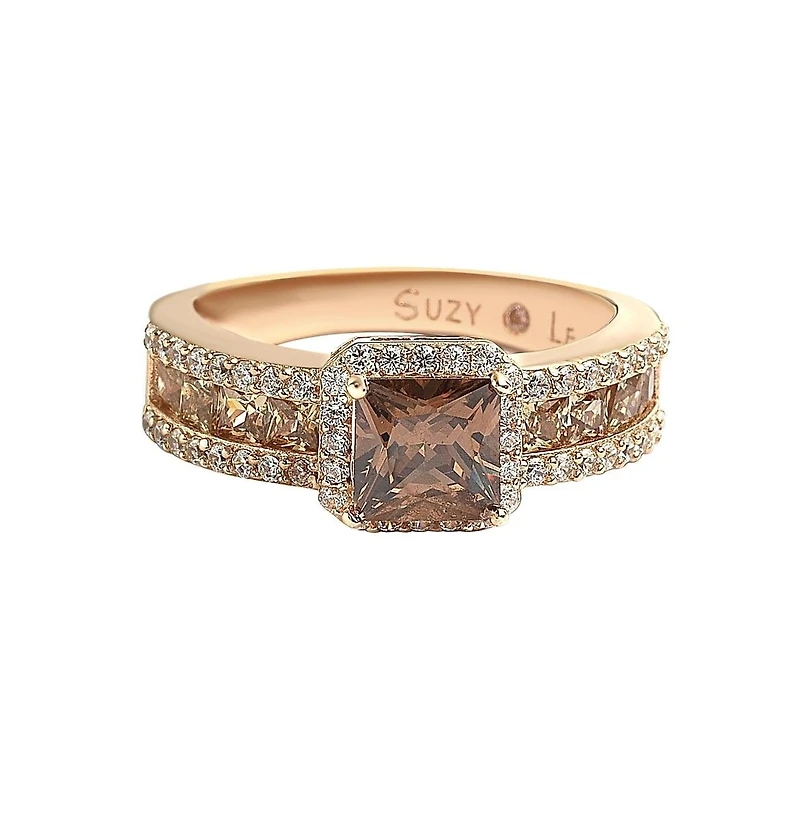 Suzy Levian Sterling Silver Cubic Zirconia Center Stone Ring